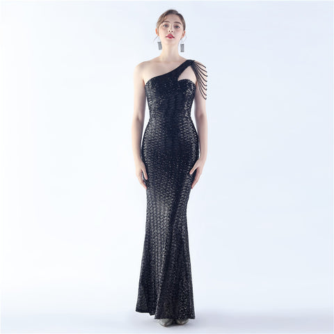 The Joanie One Shoulder Evening Gown