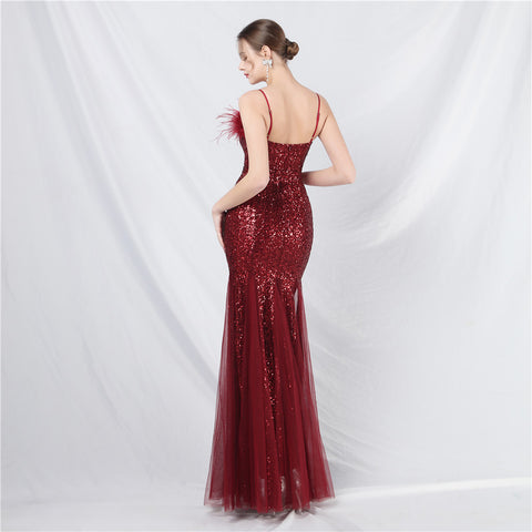 The Floriana Feathered Photoshoot Gown