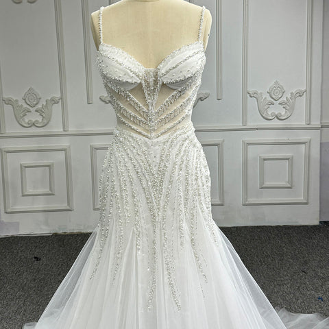 Chic Illusion Spaghetti Strap Wedding Dress