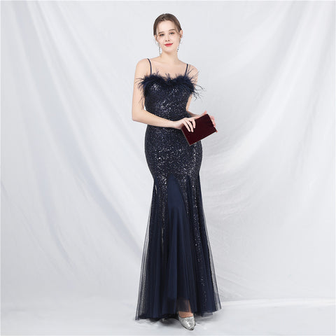 The Floriana Feathered Photoshoot Gown