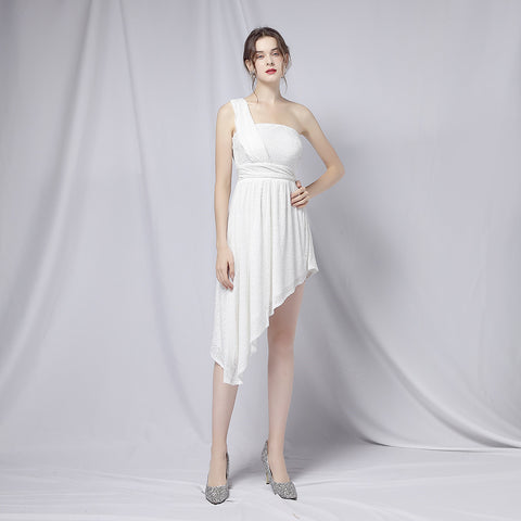 The Terri Assymetrical One Shoulder Dress