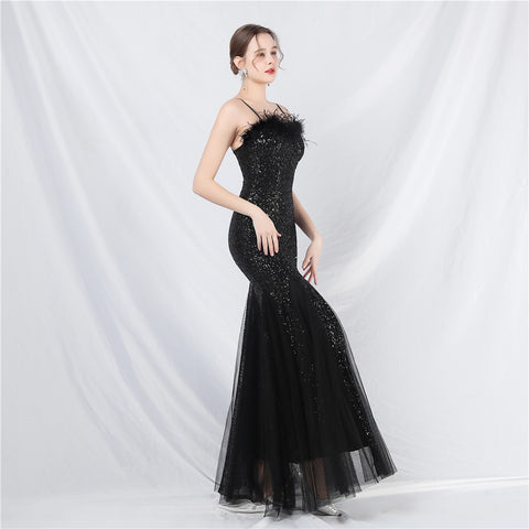 The Floriana Feathered Photoshoot Gown