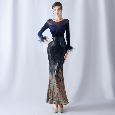 The Havana Gradient Rhinestone Evening Dress