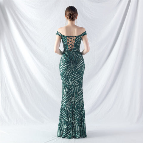 The Danica Corset Bust Sequin Gown