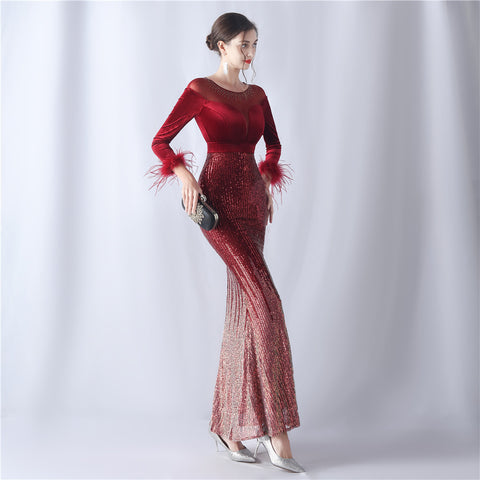 The Havana Gradient Rhinestone Evening Dress