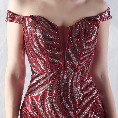 The Danica Corset Bust Sequin Gown