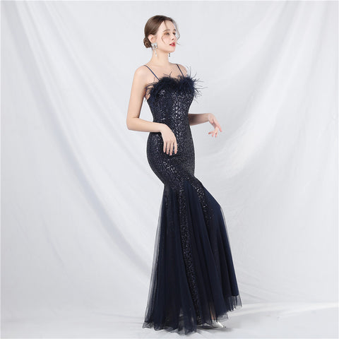 The Floriana Feathered Photoshoot Gown