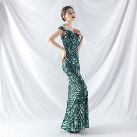 The Danica Corset Bust Sequin Gown