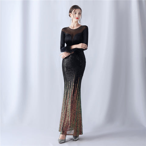 The Havana Gradient Rhinestone Evening Dress