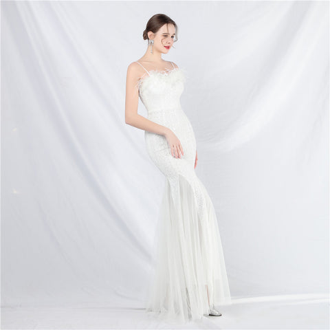 The Floriana Feathered Photoshoot Gown