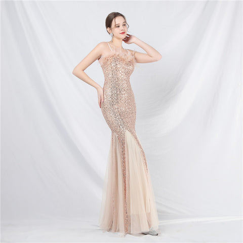 The Floriana Feathered Photoshoot Gown