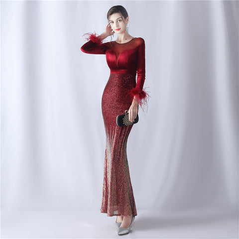 The Havana Gradient Rhinestone Evening Dress