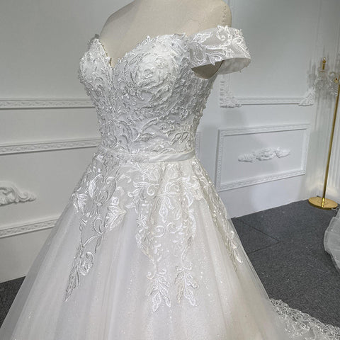 Classic Off The Shoulder Sweetheart Wedding Dress