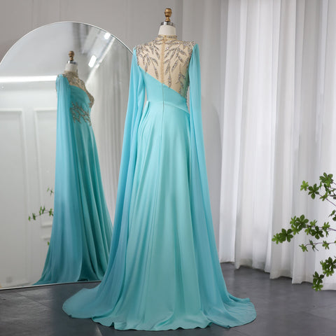 Gorgeous Soft Satin Cape Sleeve Formal Bridal Gown