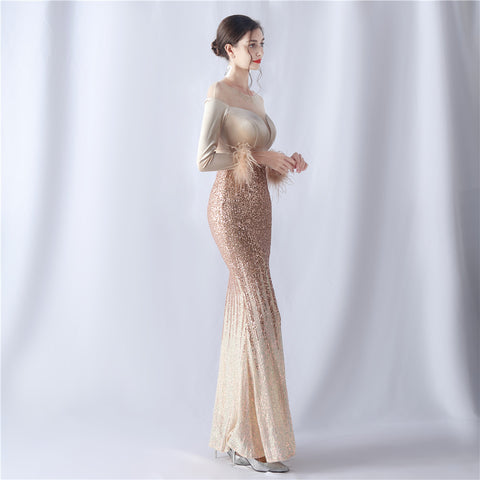 The Havana Gradient Rhinestone Evening Dress