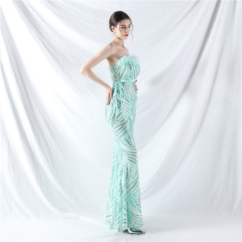 The Denise Strapless Sequin Gown