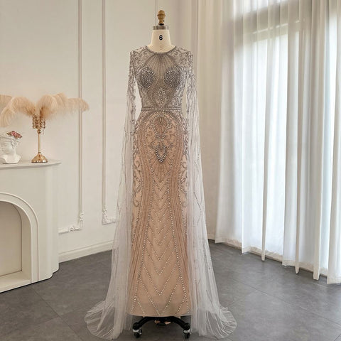 Luxury Sequins Beaded  Evening Bridal Gown