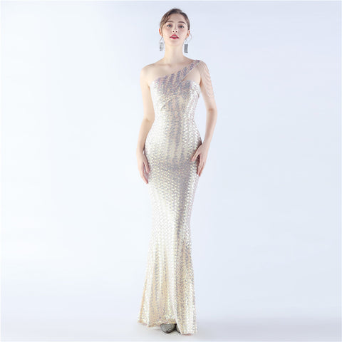 The Joanie One Shoulder Evening Gown