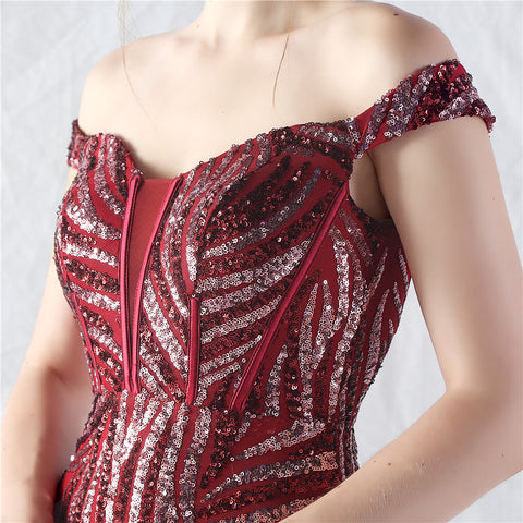 The Danica Corset Bust Sequin Gown