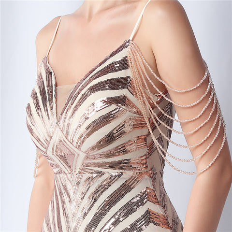 The Georgina Striped Sequin Gown