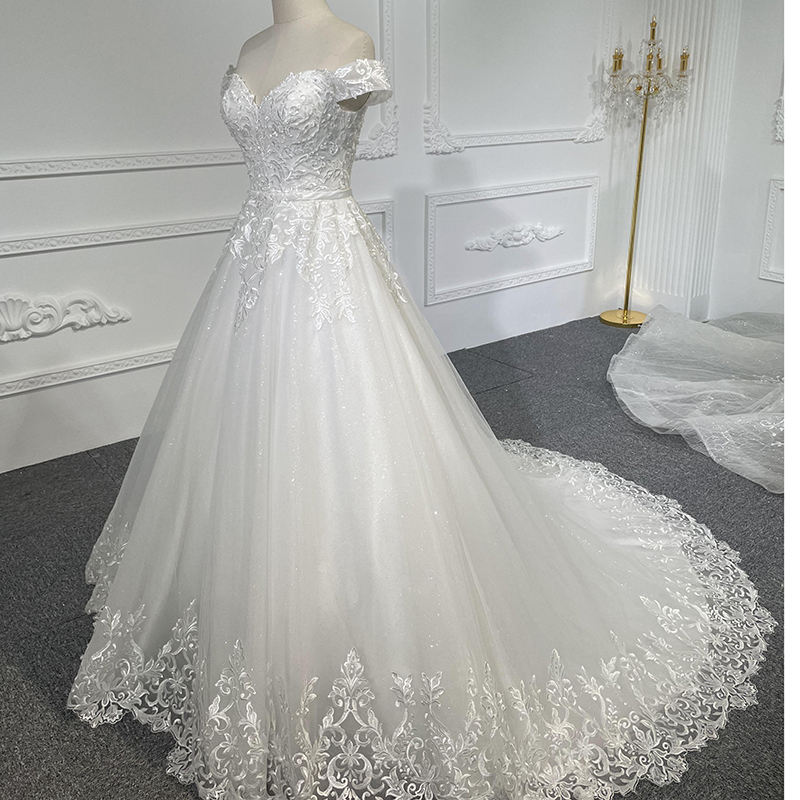 Classic Off The Shoulder Sweetheart Wedding Dress