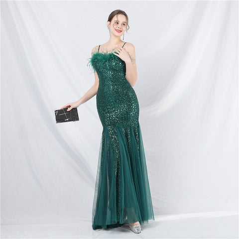 The Floriana Feathered Photoshoot Gown