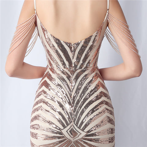 The Georgina Striped Sequin Gown