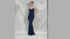 Craft Dress Sexy Shoulder Wrap Chest satin fabric Evening Dress