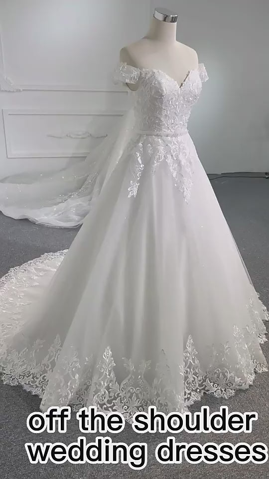 Classic Off The Shoulder Sweetheart Wedding Dress