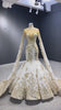 Elegant Champagne Mermaid Bridal Gown With Flowing Sleeves