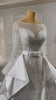 White Elegant Crystal Beads Sequins Luxury Wedding Gown