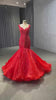 Stylish Tulle Red Sequins Mermaid Bridal Gown