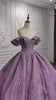 Victorian Style Elegant Lavender Empire Bridal Gown