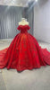 Vintage Off Shoulder Sequins Beaded Bridal Gown