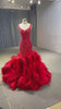 Contemporary Red Sequins Beaded Mermaid Bridal Gown