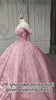 Pink Floral Design Elegant Off Shoulder Bridal Gown