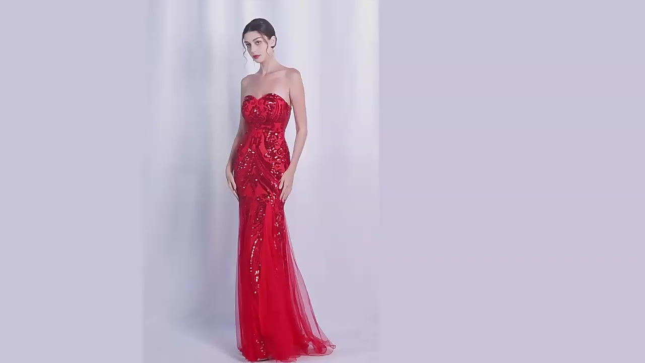 The Sabrina Strapless Glam Gown