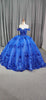 Glitter Royal Heavy Beaded Blue Bridal Gown