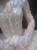 Vintage Illusion beaded Long Sleeve Bridal Ball Gown