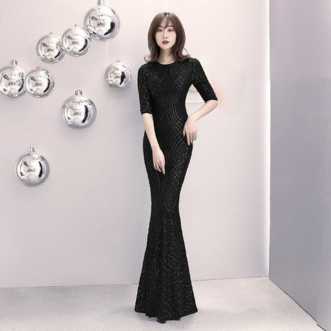 The Cassandra geometric sequin gown