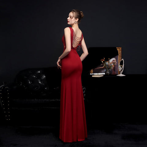 The Venus draped back gown