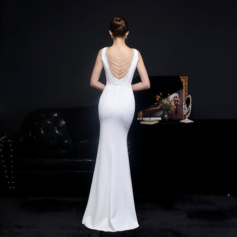 The Venus draped back gown