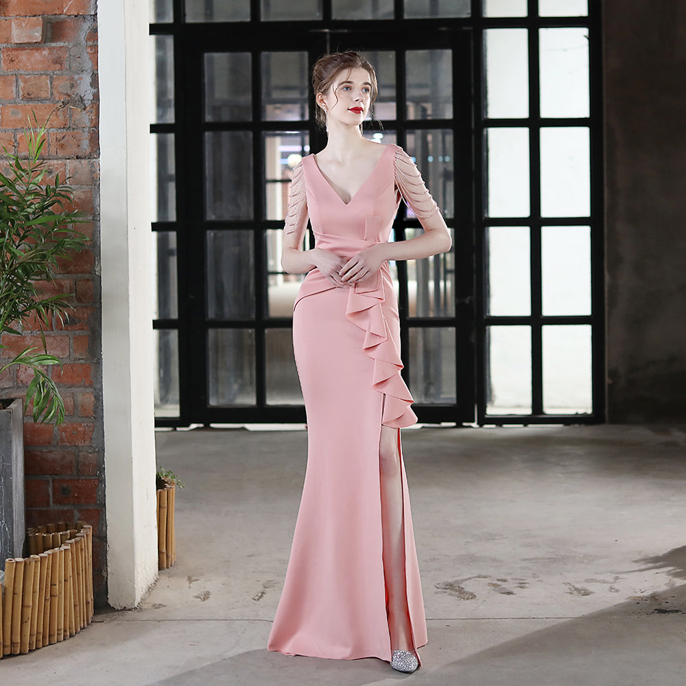 the Alexis ruffle gown Pink Small