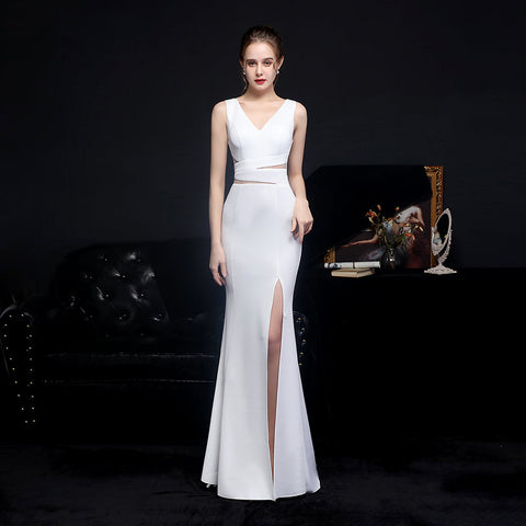 The Venus draped back gown