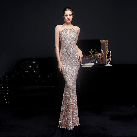 The Tyra halter gown