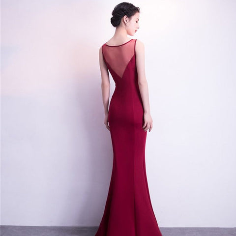 Fishtail sleeveless long banquet gown