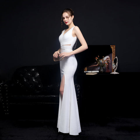 The Venus draped back gown