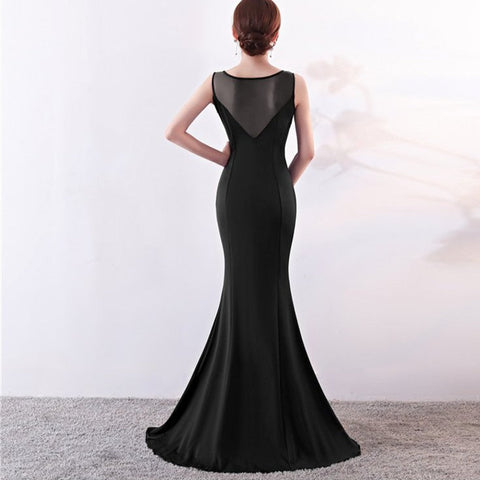 Fishtail sleeveless long banquet gown