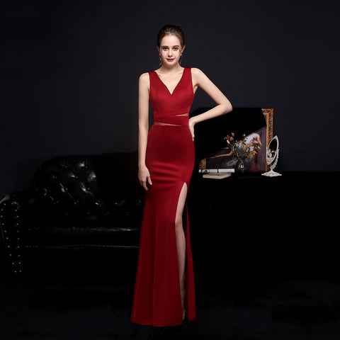 The Venus draped back gown