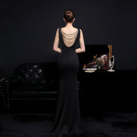 The Caroline beaded back gown